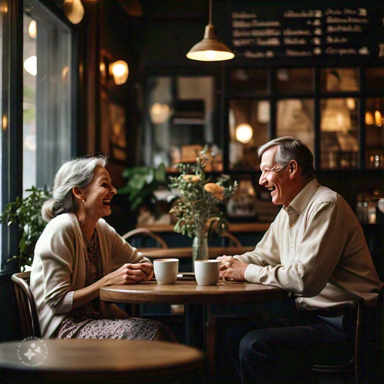 Dating After 50: A heartwarming illustration of a mature individual discovering new love possibilities