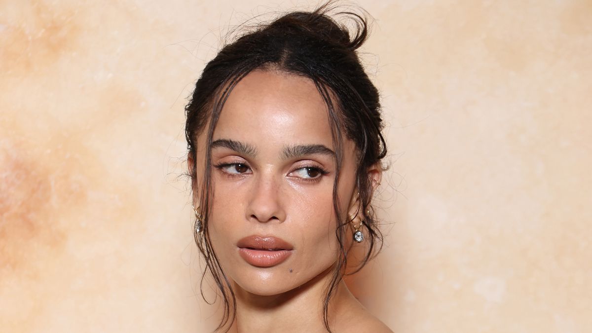 Zoë Kravitz Styles a Wispy Updo and Soft Grunge Makeup for Saint Laurent